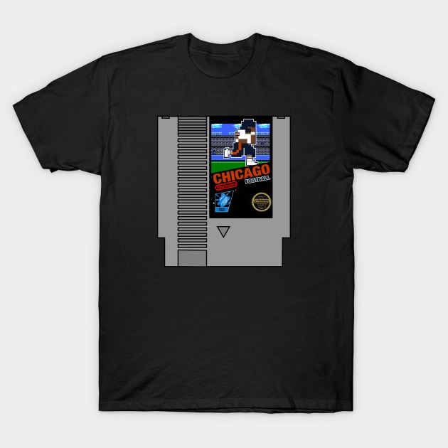 Chicago Football 8 bit cartridge design T-Shirt by MulletHappens